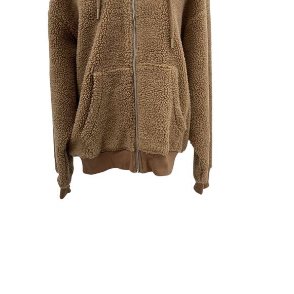Teddy Fresh Hoodie Bear Ears Hoodie Zip Up Sherpa Fleece Tan Size Medium - Picture 6 of 11